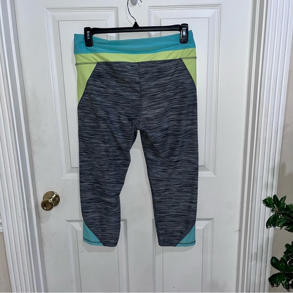 Gray and Neon Colorblock Leggings - Picture 2 of 3